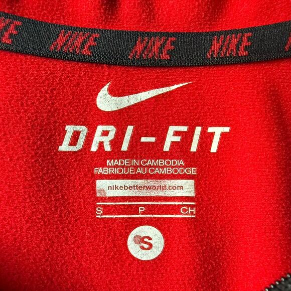 Nike Dri-Fit Red 1/4 Zip Hoodie Men’s Small Long Sleeve Running Top - Picture 5 of 7